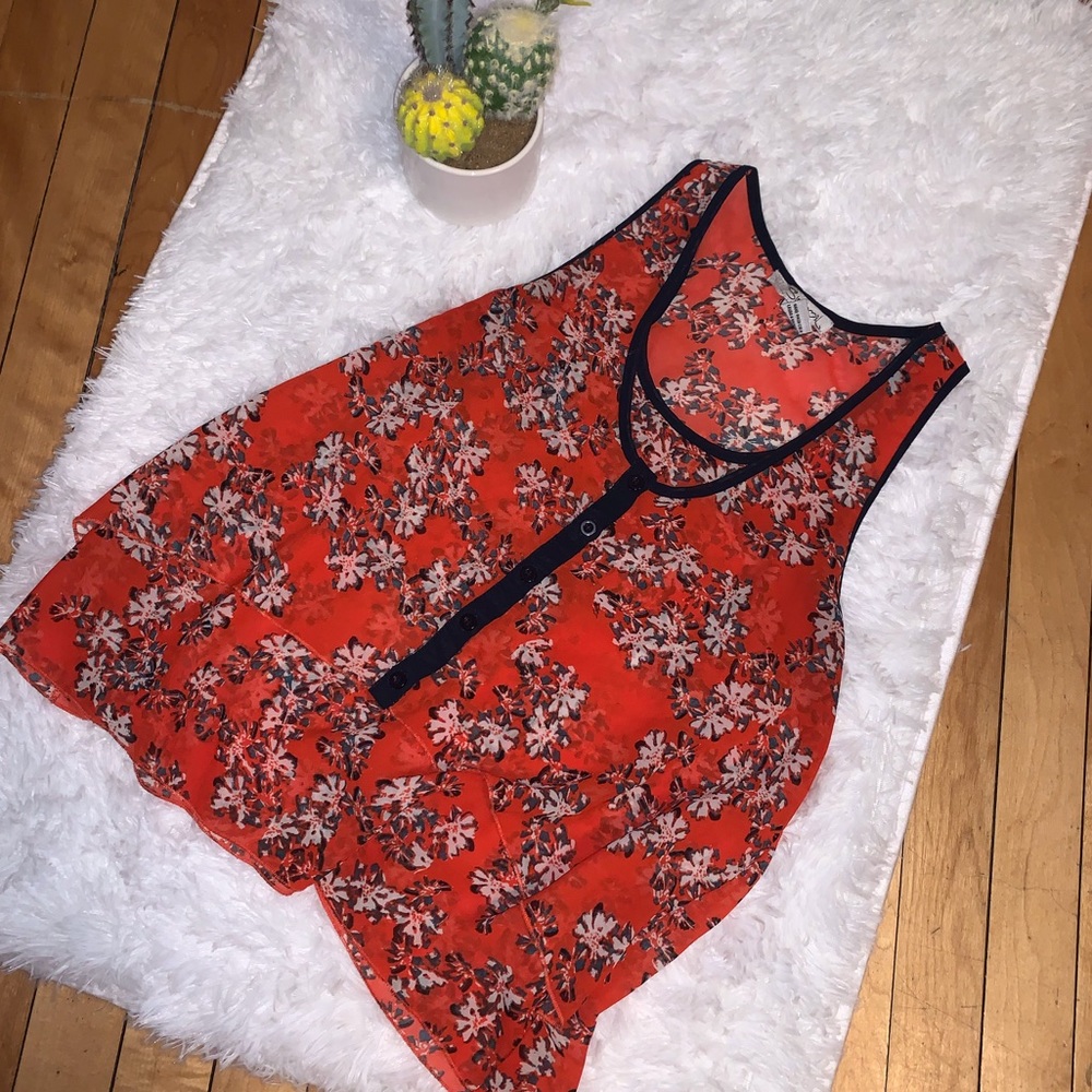Orange floral shirt